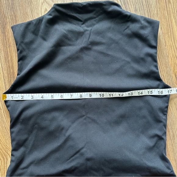 Open Edit Double Layer Bodysuit Large Black Funnel High Neck Sleeveless Tank - Picture 4 of 8